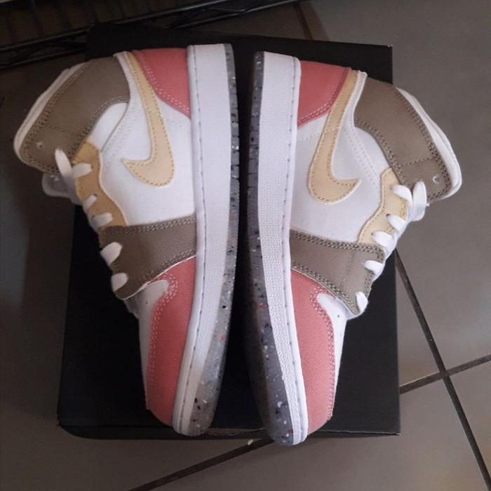 Air Jordan 1 Mid Pastel Grind (Gs) Original Sneakers