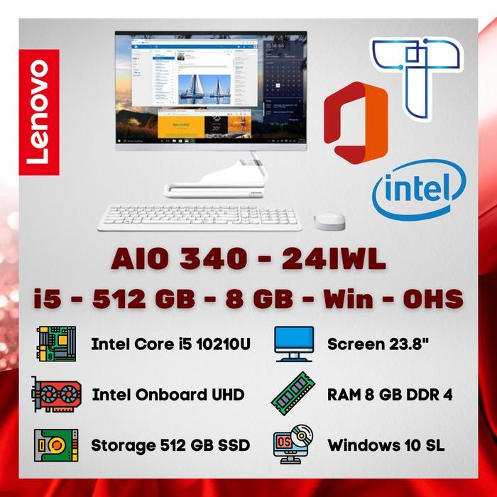 Lenovo All in One AIO A340 24IWL - i5 - 512 GB - 8 - Windows - OHS