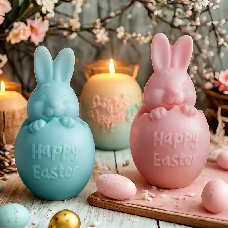Easter Bunny Candle Mold Soap Mold Easy Release Resin Handmade SoapdiySoap Silicone Mold