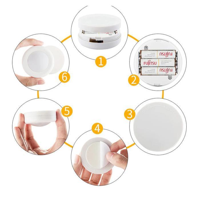 LAMPU TEMPEL PLAFON MINI RGB REMOTE / DOWNLIGHT LED KECIL BATERAI