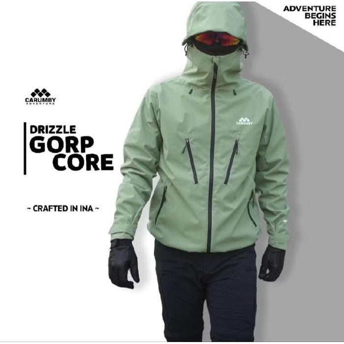 Jaket Gunung Gorpcore Carumby Drizzle Waterproof Limited Edition Jaket Carumby Warna Olive Green new