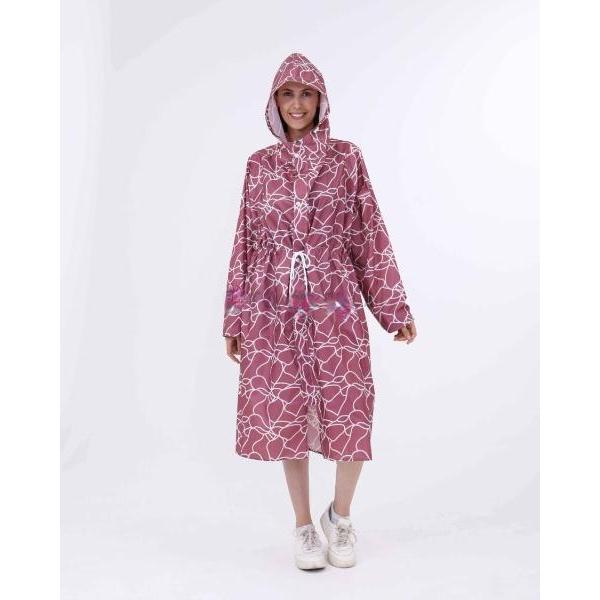 Jas Hujan Wanita Gamis 82009 Muslimah Hijabers Terusan Mantel Motif Abstrak