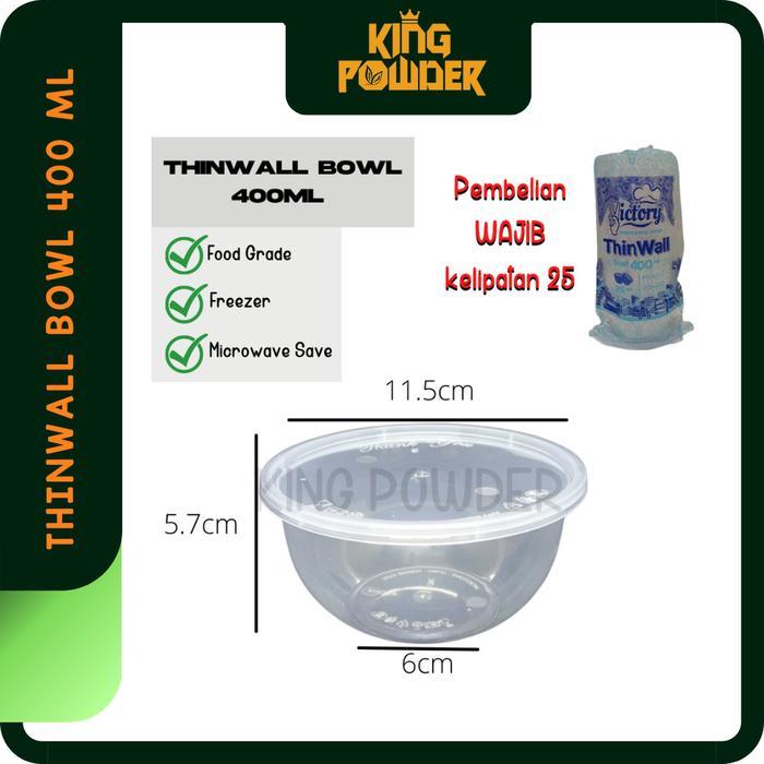 THINWALL BOWL 400 ML CUP MANGKOK PLASTIK THIN WALL BULAT 400ML