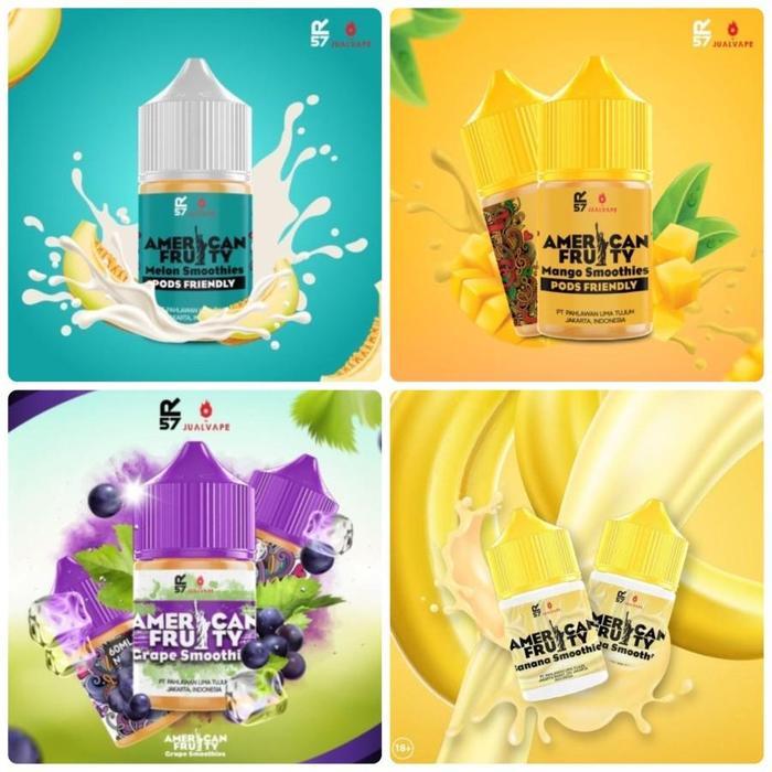 AMERICAN FRUITY MELON SMOOTHIES 30ML 12MG PODS FRIENDLY BY R57 x JUALVAPE