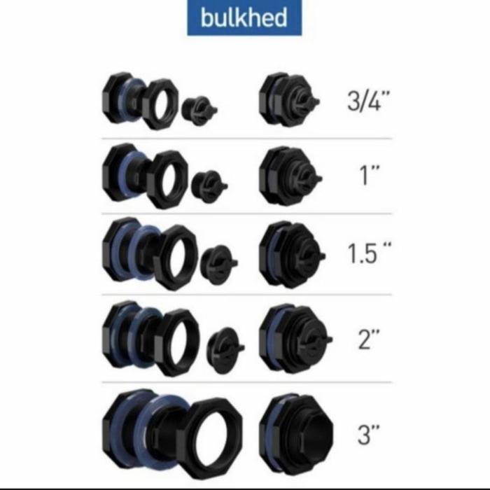 Bulkhead 3/4 1 1,5 1.5 11/2 2 3 inch mur toren verlop tandon penguin