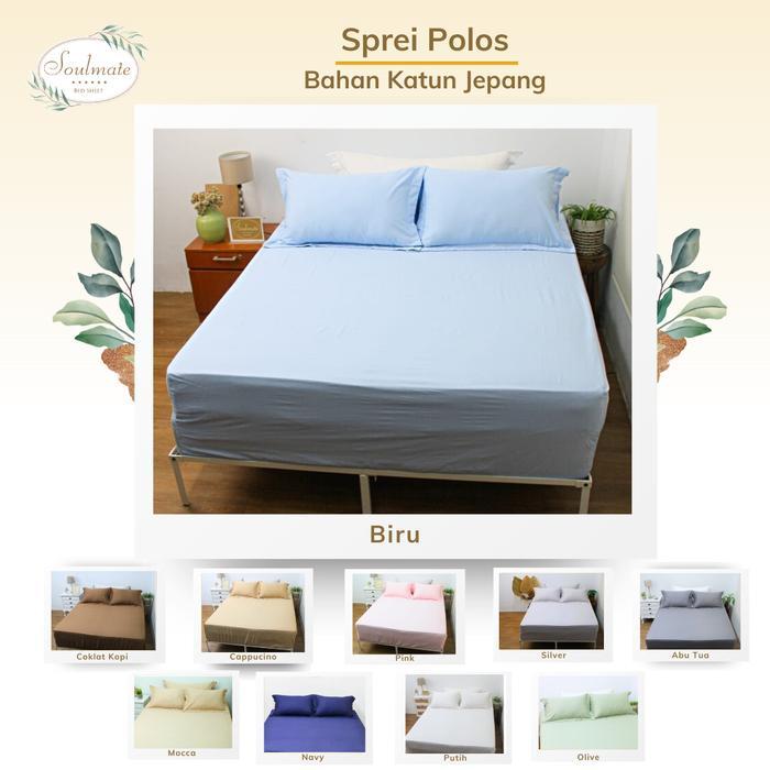 sprei katun jepang polos 120x200 160x200 180x200 200x200
