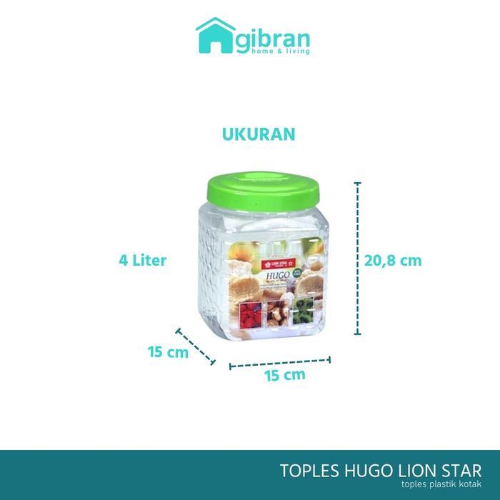 Toples Tutup Plastik Segi Pp-50 Pp-51 Hugo Square Jar 200 (3L) 201 (4L) Lion Star Tebal Dan