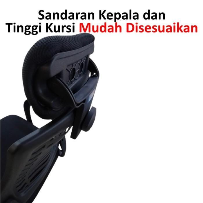 KURSI KERJA JARING IMP OC W5 IMPORTA RODA MESH OFFICE CHAIR BLACK ANTI KERINGAT ADA HEADREST AREST
