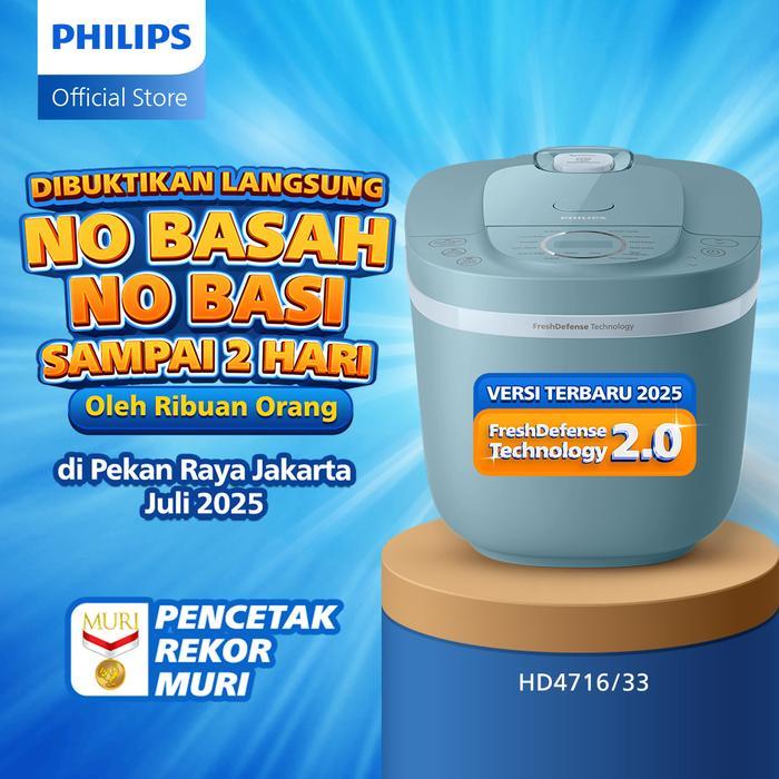 r9scin- Philips Digital Rice Cooker Penanak Nasi 1.8 L - 3000 Digital Series Hd4716/33 - Biru