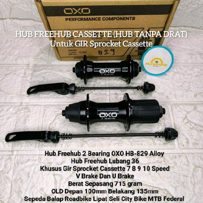 Hub Freehub 36H Oxo Hb829 Gir Sprocket Cassette Slup 7 8 9 10 Speed Bearing V Dan U Brake Sepeda