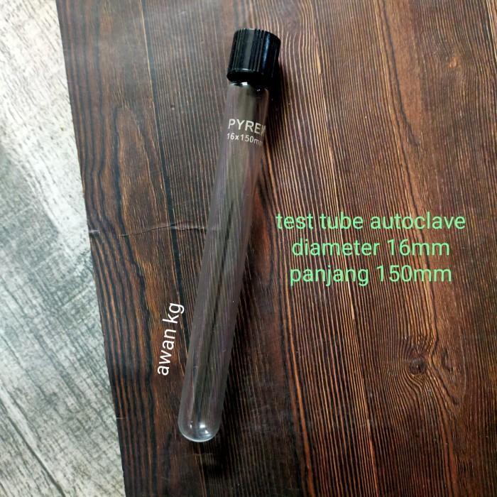 TABUNG REAKSI PYREX 16X150MM TUTUP DERAT ULIR AUTOCLAVE TUBE