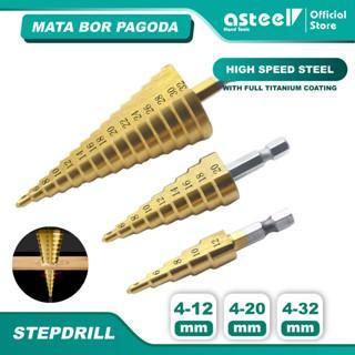 Tekiro Tools - Mata Bor Pagoda Multi Step Drill High Speed Steel 4 -20 Mm Titanium Coating Spiral