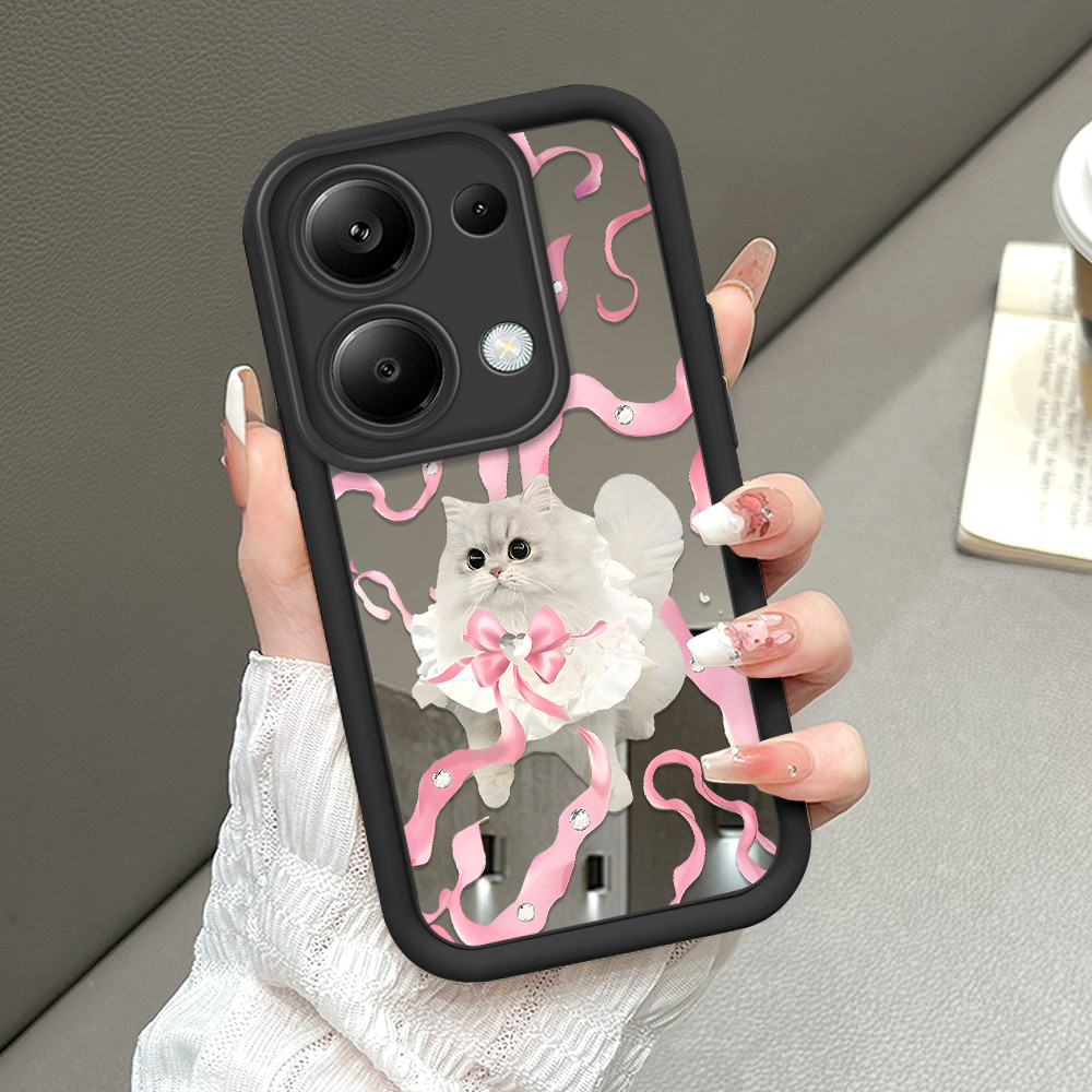 Casing Hp Untuk Xiaomi Poco M6 Redmi Note 13 Pro 4G Cermin Softcase Case Phone Kesing Mode Kucing 85