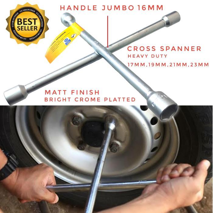 Kunci roda Palang Heavy Duty spaner mur baut mobil truk 17 19 21 23 mm