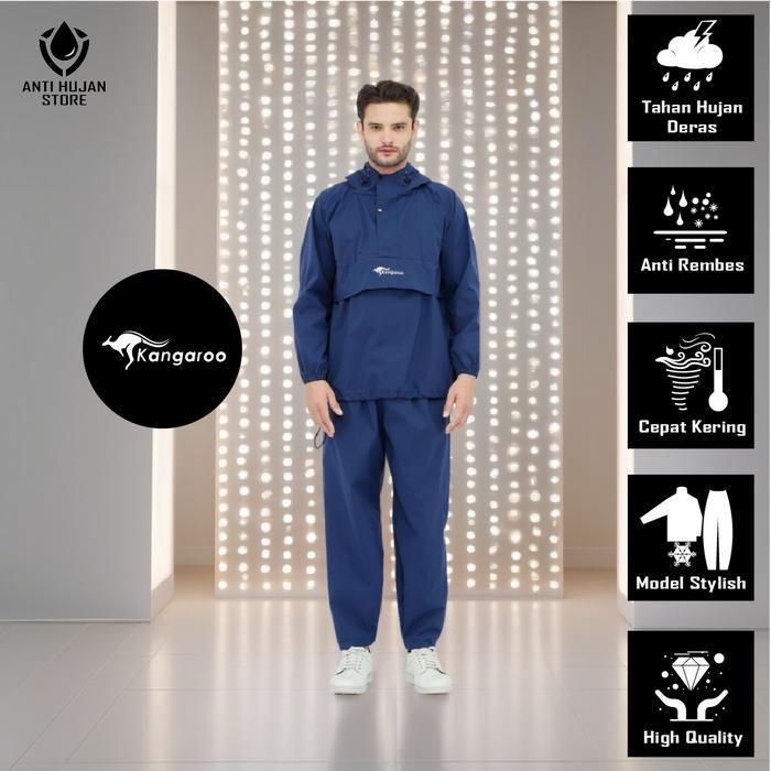 News Setelan Jas Hujan Kangaroo Kangguru Raincoat Musim Hujan Kangaroo Anti Rembes Premium