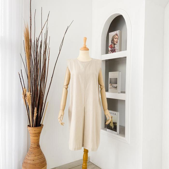 Promo Ezola Midi Dress Kutung - Flottilicious / Mini Dress Polos / Dress Polos / Dress Kondangan /