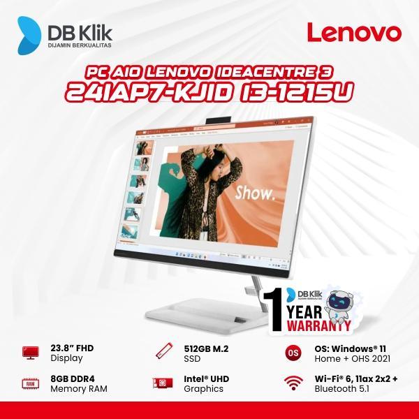 Pc Aio LENOVO IC3 24IAP7-KJID i3-1215U 8/512GB 23,8" White Win Ohs