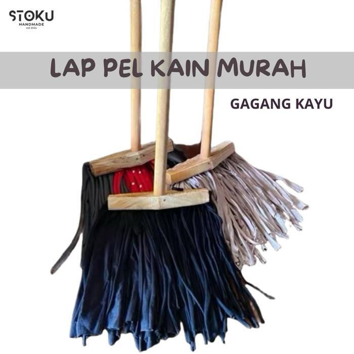 [COD] LAP PEL MURAH - Alat Pel lantai kain biasa/ Gagang Tangkai Kayu