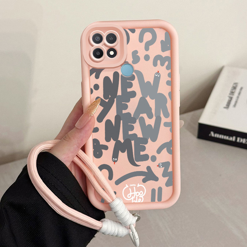 Casing Hp untuk OPPO A15 A15s A35 4G Case Silikon soft shell Berisi tali gantung Kasing Kesing Cesin