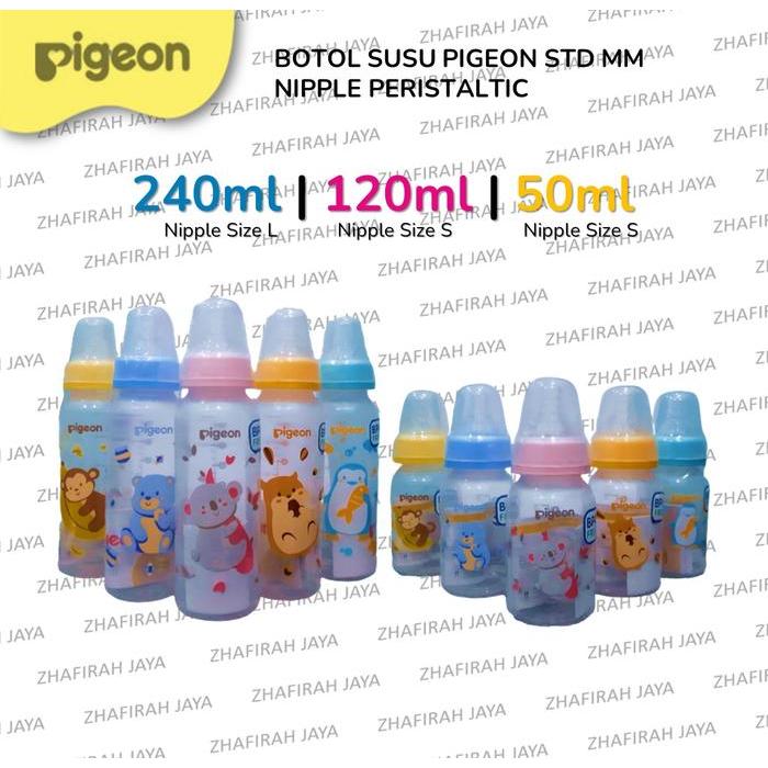 PIGEON Botol Susu Bayi 50ml 120ml 240ml Pentil Dot Peristaltic / Botol Susu Pigeon Pentil Dot Nipple