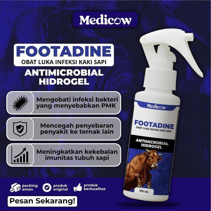 BRIDTIS- Medicow Footadine Obat Luka Infeksi Kaki Sapi 100Ml Obat Infeksi Sapi Obat Luka Sapi