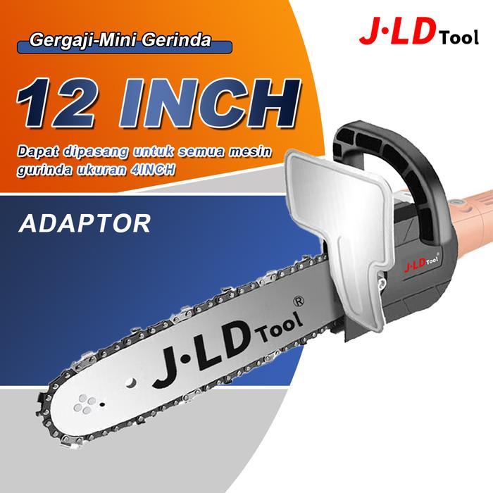 JLD GERGAJI MINI GERINDA TANGAN ADAPTOR CHAINSAW KONVERTER 12" UNTUK GERINDA 4" DENGAN MATA GERGAJI