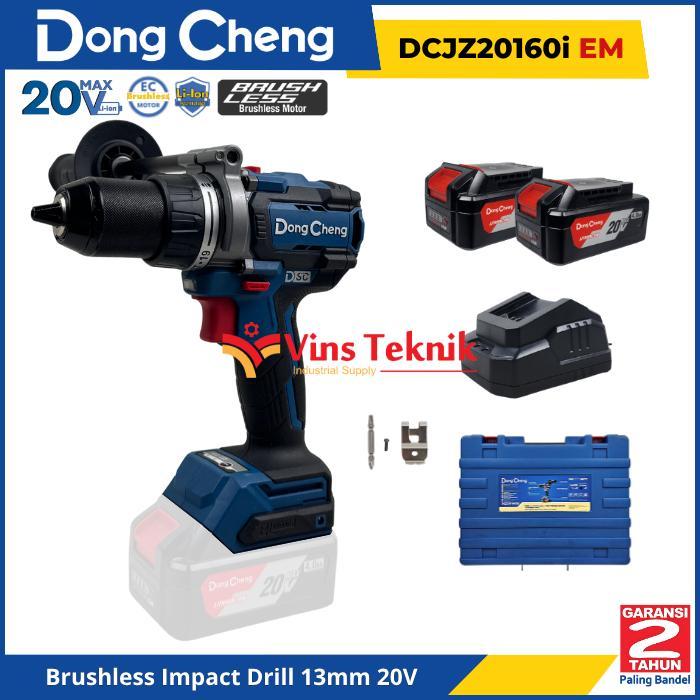 DongCheng DCJZ20160i EM Mesin Bor Baterai Cordless Brushless Impact Drill 13mm 20V DCJZ20160iEM