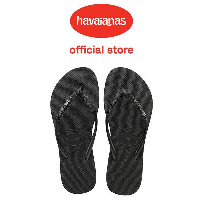 Havaianas 0090 Slim Sparkle Metallic - Black - Sandal Wanita