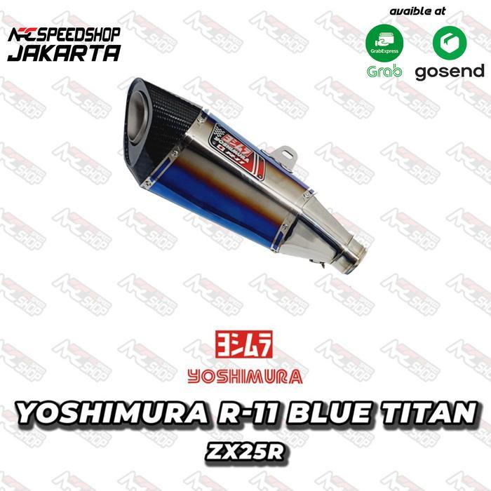 Knalpot Kenalpot Motor Yoshimura R11 Blue Titan Kawasaki ZX25R ZX 25R Fullsystem Motorcycle