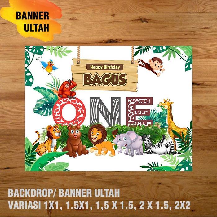 Kebun Binatang /Zoo/Animal/ Safari/ Banner/ Backdrop/ Spanduk Ulang Tahun Ul-Tah Anak