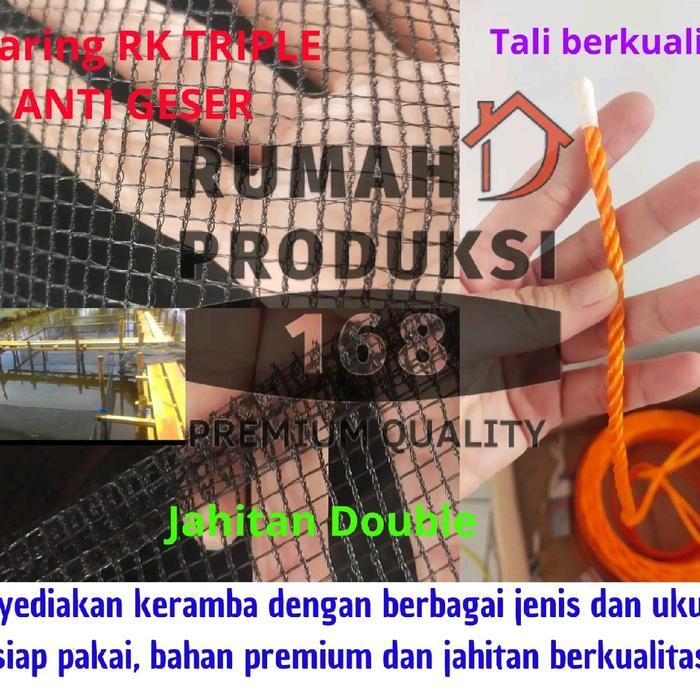 keramba ikan 5m x 3m x tinggi 1.2m waring hitam RK TRIPLE Anti Geser