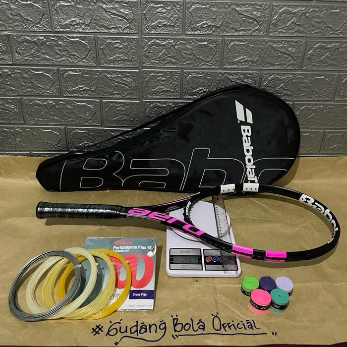 Raket Tenis Babolat Premium Aero Pro Drive Pink + Senar ( sudah terpasang ) gratis Tas