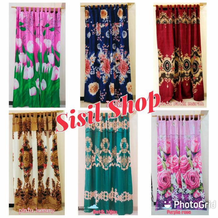 FMLY- Gorden Pintu Rumbai Motif Bunga Gorden Pintu Kamar
