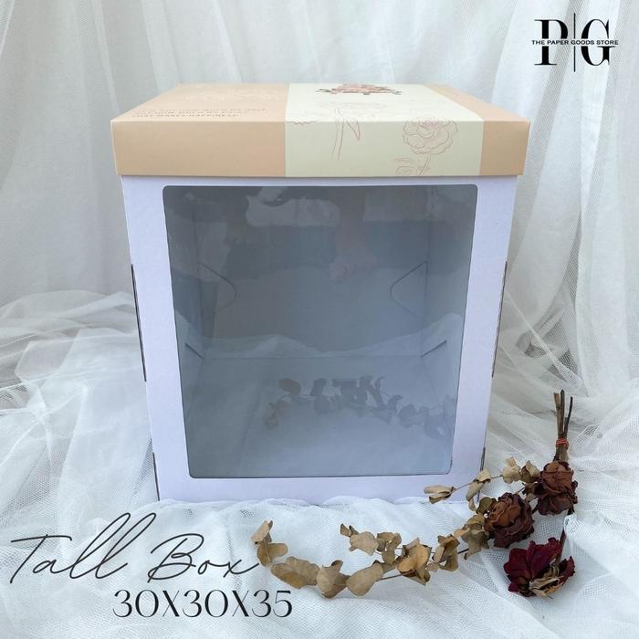 Tall cake box 30x30x35 kotak dus kue tinggi Promo Premium