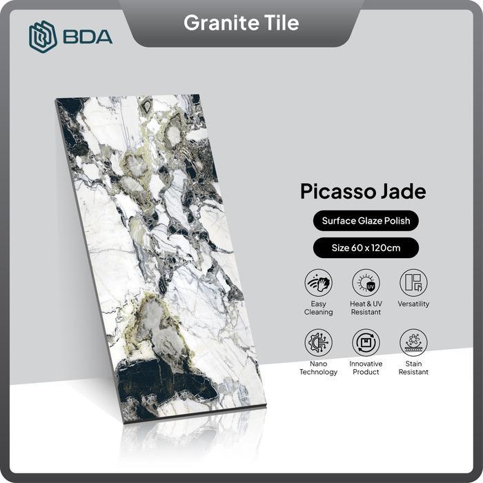 BDA Granite Tile Granit 60x120 Granit 120x60 Keramik Lantai Keramik Dinding Picasso Jade
