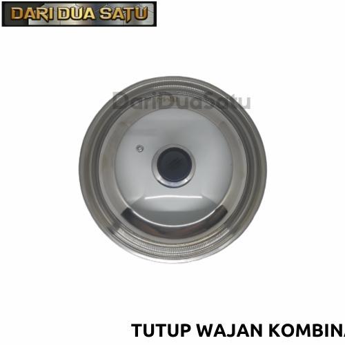 neys- Tutup Wajan Panci Kuali Kombinasi Kaca Stainless Steel 40 Cm