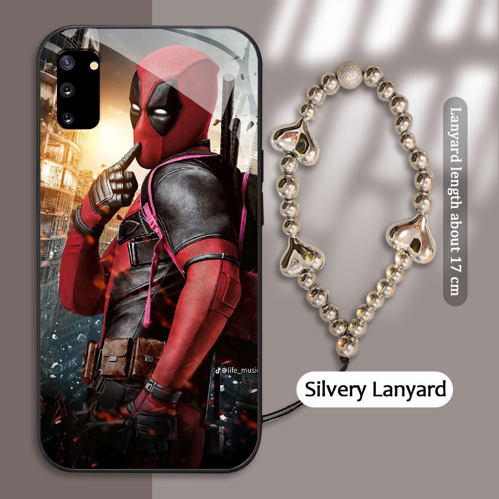 For Samsung Galaxy NOTE 9 10 Plus Pro Casing Handphone  Pola Marvel Deadpool Glass kesing Phone Case