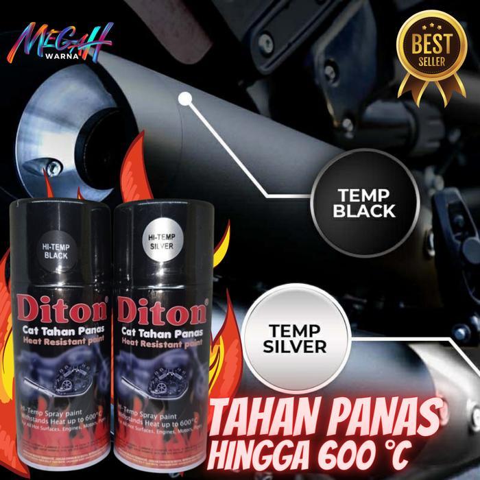 News Cat Pilox DITON Knalpot Anti Panas HiTemp Hi Temp Black & Silver