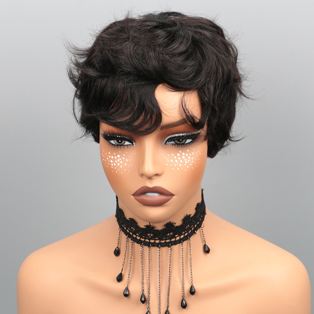 Pixie Cut Wig Human Hair Wig for Black Women Short Bob Wig Short Layered Pixie Cut Wigs Glueless Wig