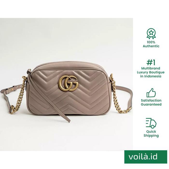 Voilaid Gg Marmont Camera Bag Small Nude Ghw