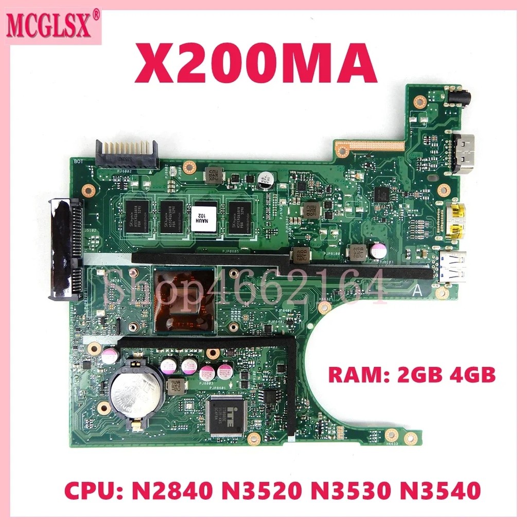 X200Ma With N2815 N3520 N3530 Cpu 2Gb-Ram Mainboard For Asus F200Ma F200M X200M X200Ma Laptop