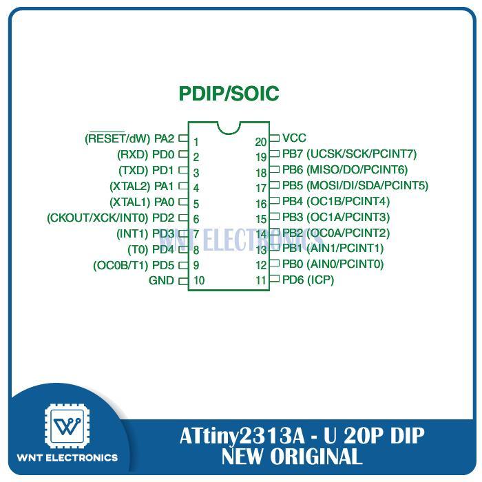 TRONIC- Attiny2313 Attiny2313A Attiny 2313 Dip Tinyavr Microcontroller