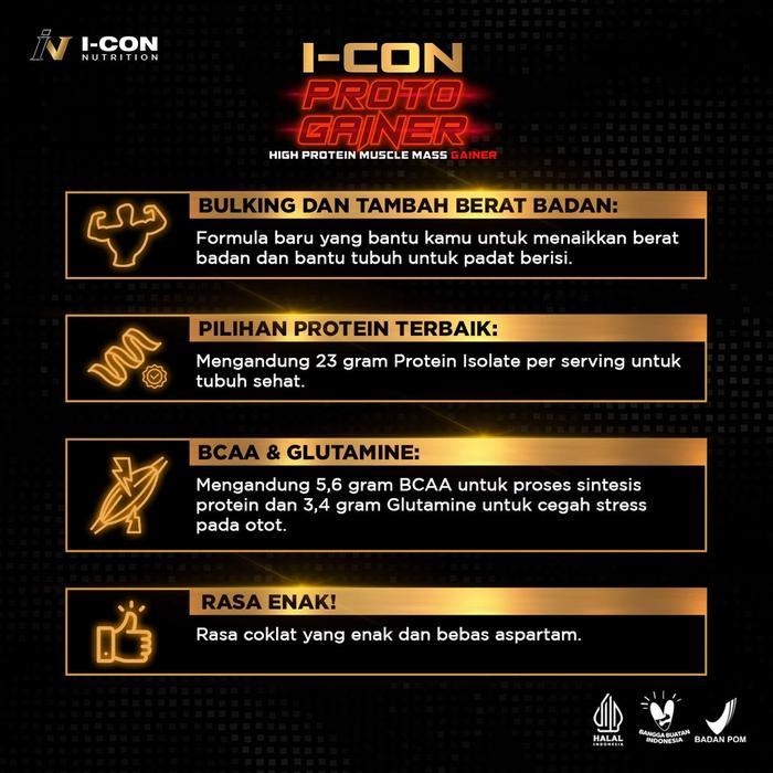 Terbaru Icon Nutrition Proto Gainer 5 Lb Susu Protein Otot Terbaik Ready