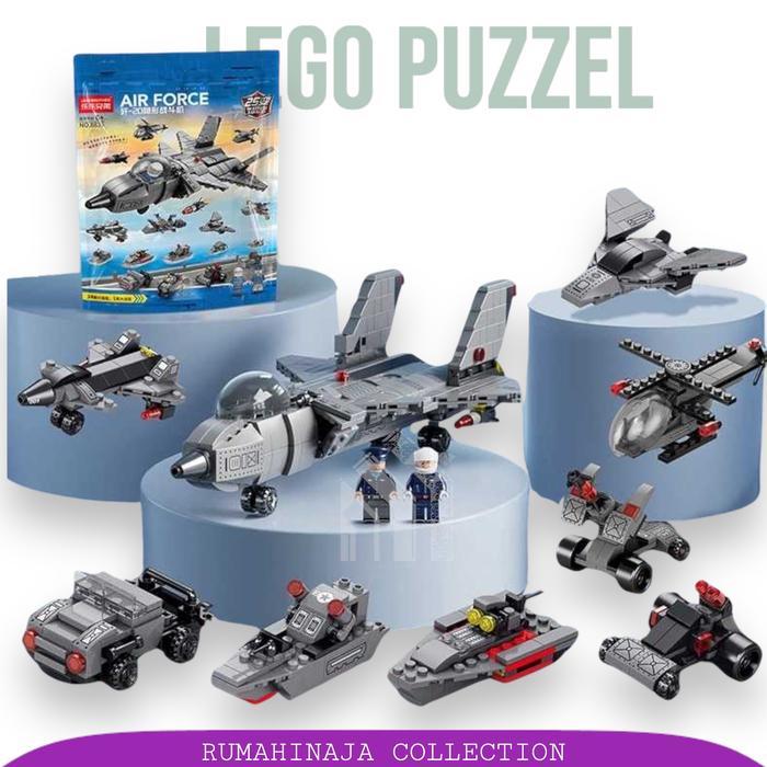 MAINAN PUZZEL LEBRO SUSUN PESAWAT JET TEMPUR MILITER LEGO 510 BLOCKS KODE 208