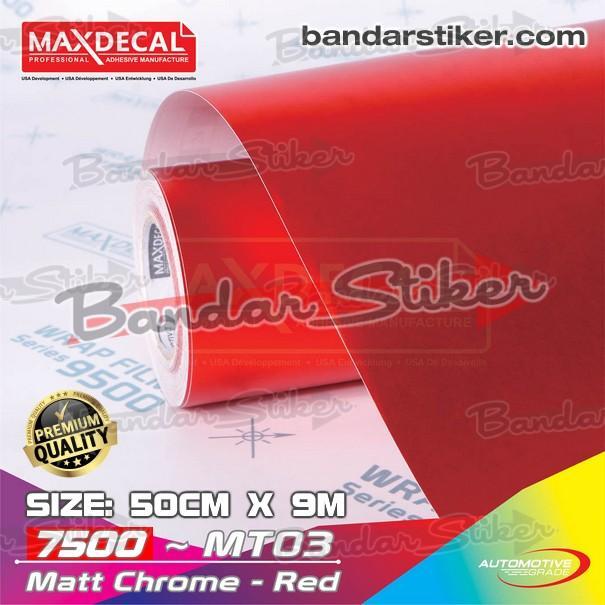 Maxdecal Mt03 Matte Chrome Red Roll Skotlet Motor Premium Krum Dop