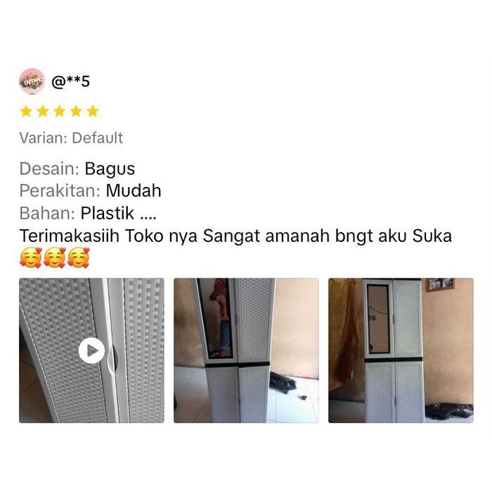 Bazaar Lemari Baju Plastik / Lemari Pakaian Plastik / Lemari Plastik Portable 4 Pintu Panjang Dengan