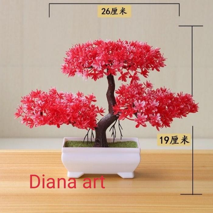 New- bonsai sakura merah/bonsai sakura hijau/bonsai artificial termurah