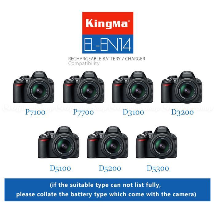 Kingma Baterai En-El14 Battery For D3300 D3200 D5100 D5500 D5600 Ni Kon