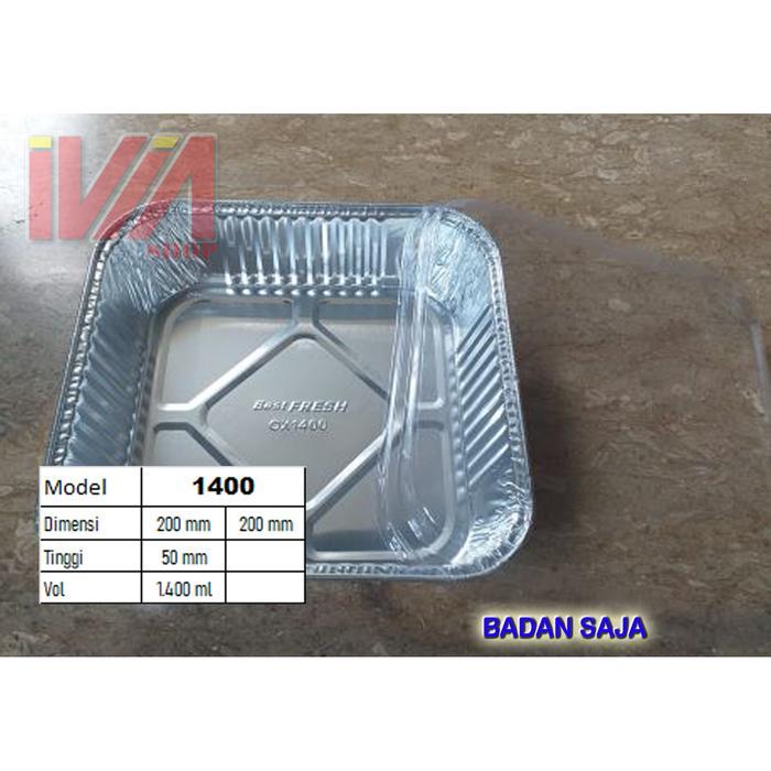 OX 1400 - BADAN SAJA - ALUMUNIUM FOIL CUP TRAY KOTAK 20 X 20