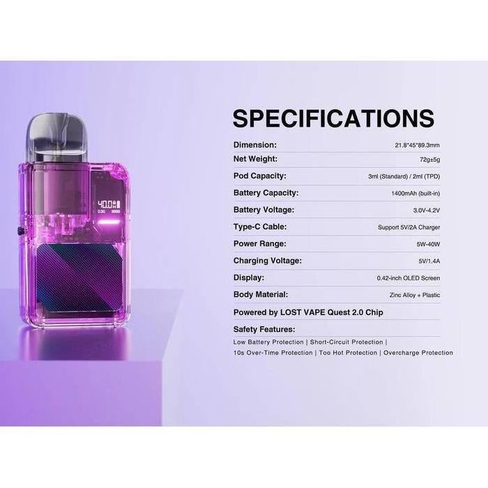 THELEMA ELITE ART POD KIT 40W 1400MAH AUTHENTIC 100% BY LOSTVAPE